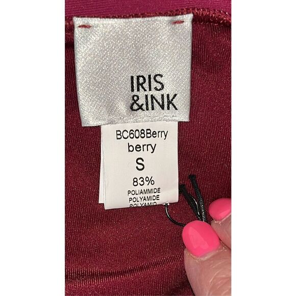 Iris & Ink Women’s Halter Tie Berry Bikini size Small. - Picture 2 of 10